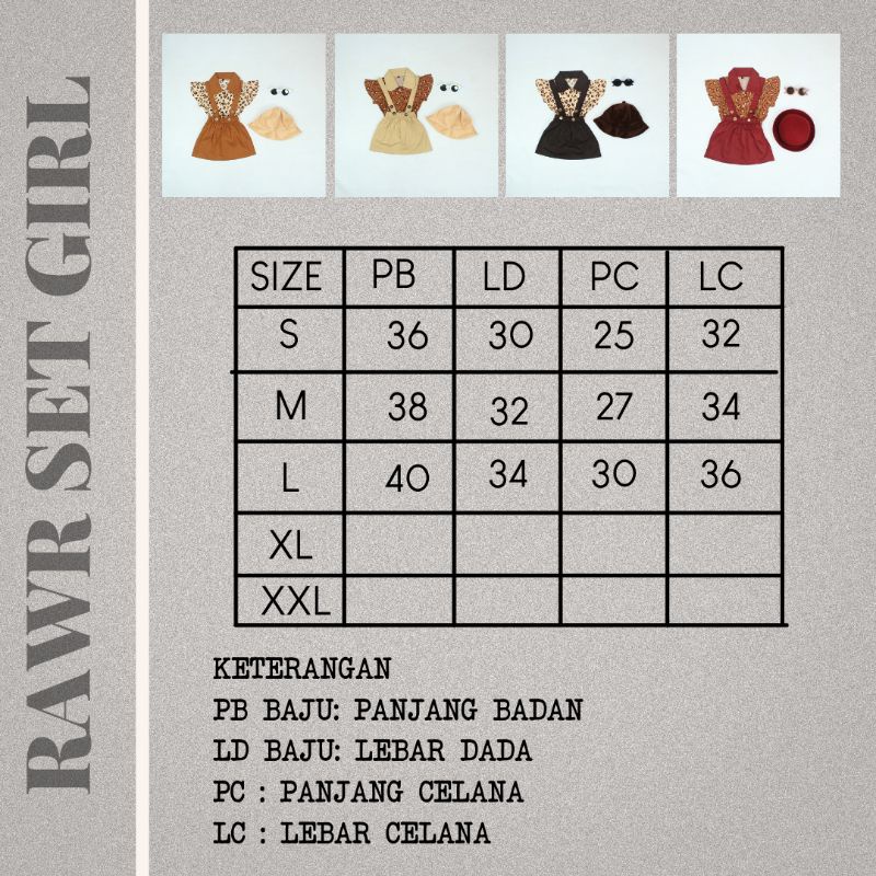 RAWR SET GIRL - Promo 10.10 Setelan Anak Jumper Bayi Kids Rok Dress Cewek Perempuan Katun Murah 1-4 Thn