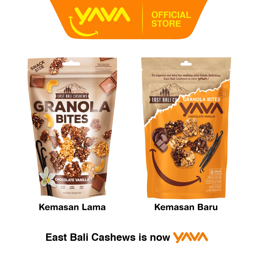 Jual YAVA Granola Bites Chocolate Vanilla 125g Shopee Indonesia
