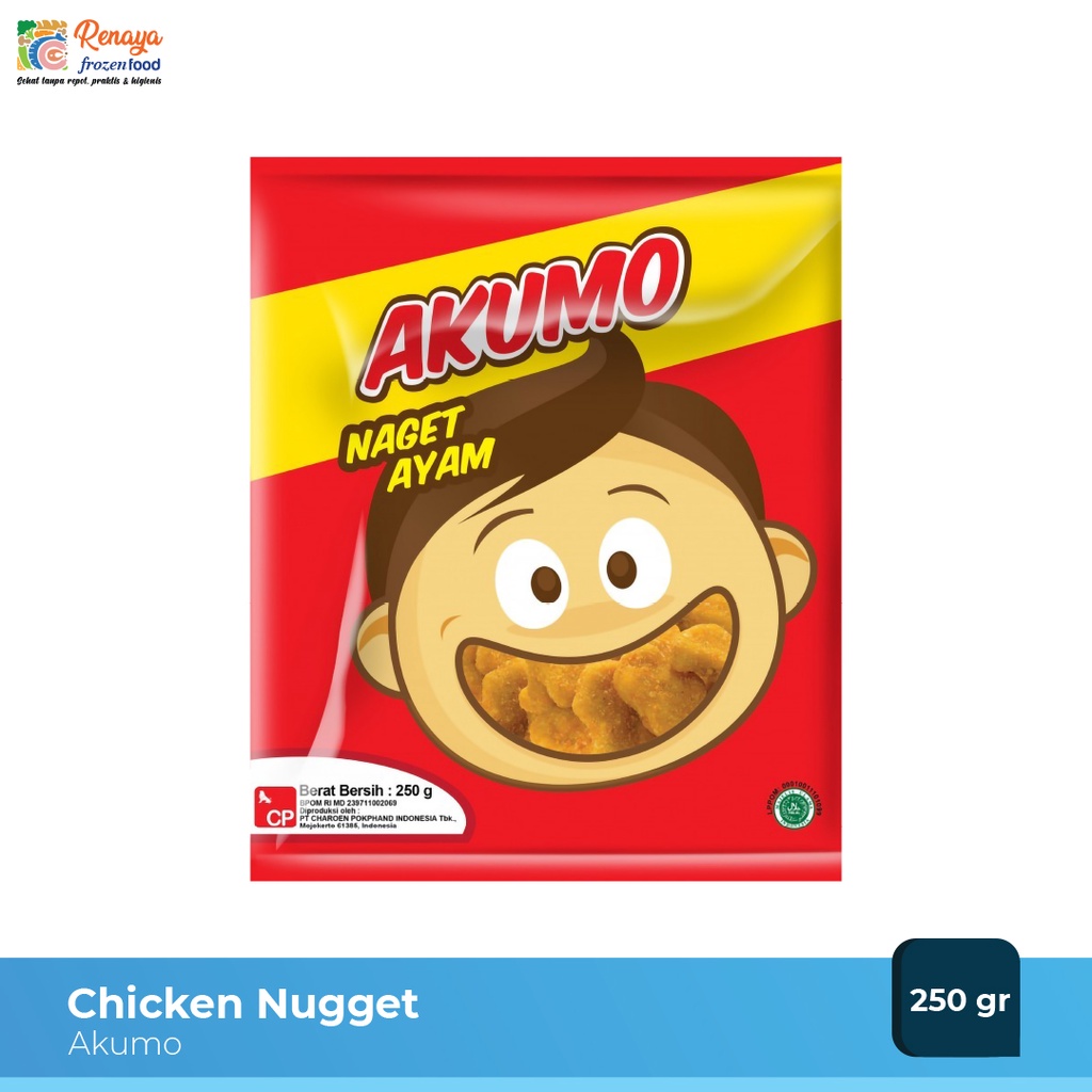 

Akumo Chicken Nugget Naget Ayam Premium Halal Original 250 Gram & 1 Kg - Renaya.Frozen