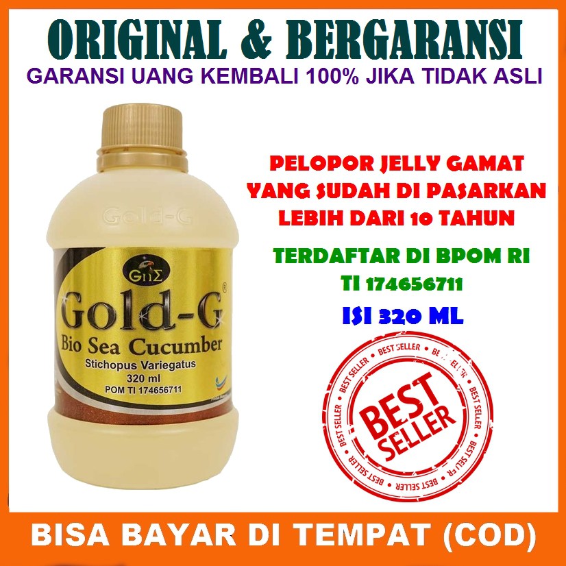 Jelly Gamat Emas 320ml Gold G Bio Sea Cucumber Obat Syringoma Mata Pipi Leher Dada Indonesia