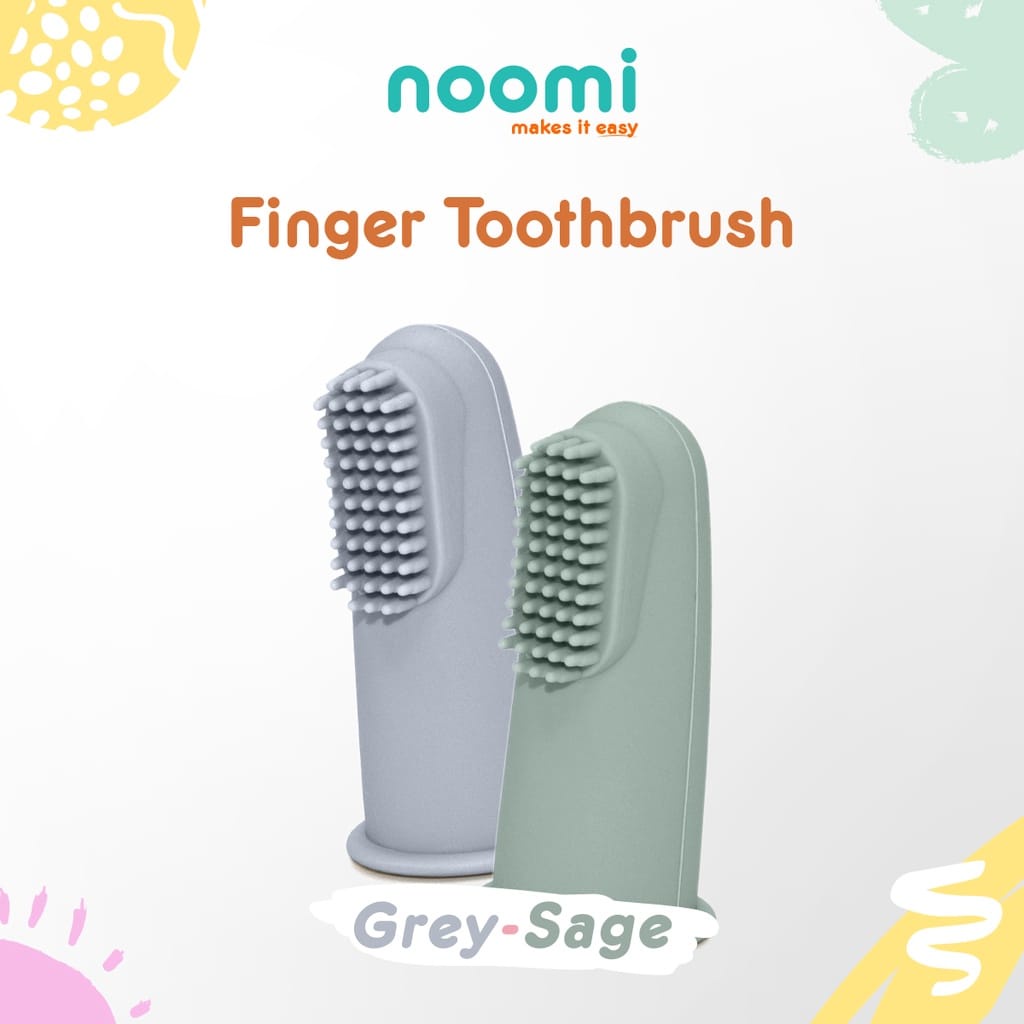 Noomi Finger Toothbrush With Case Silicone - Sikat Lidah Gusi Bayi Silikon (Isi 2Pcs)