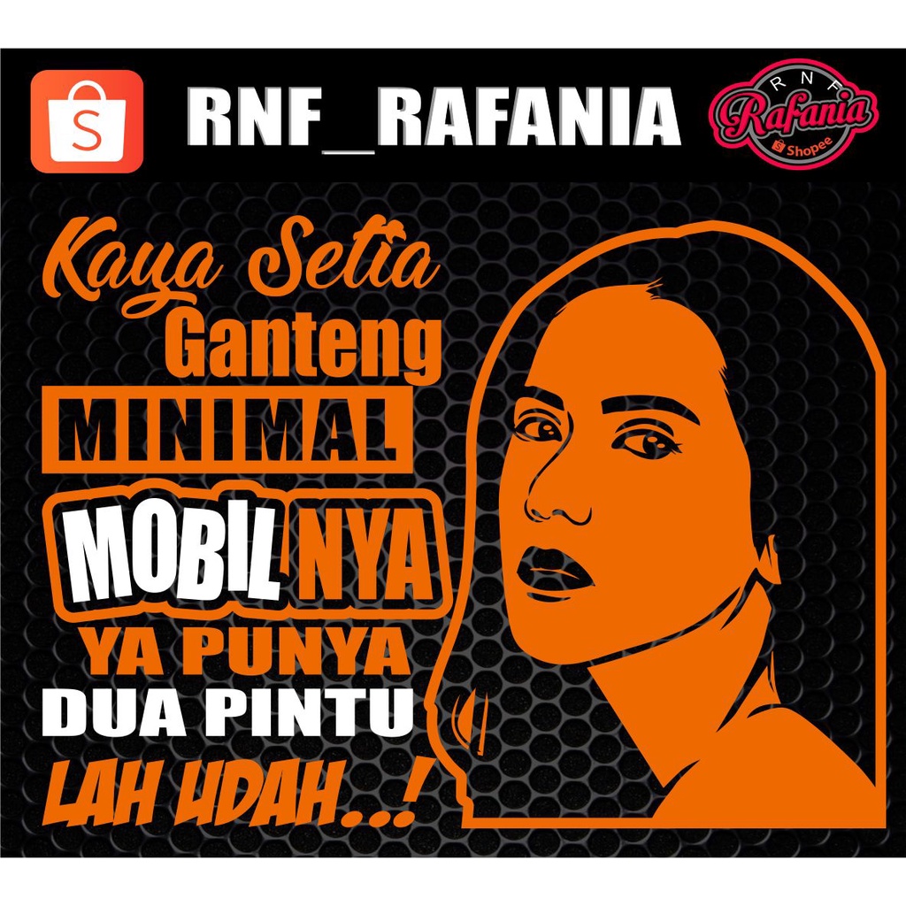 STICKER KACA PINTU/BODY MOBIL TRUCK/PICK UP/L300 kaya setia ganteng minimal mobilnya ya dua pintu lah uda