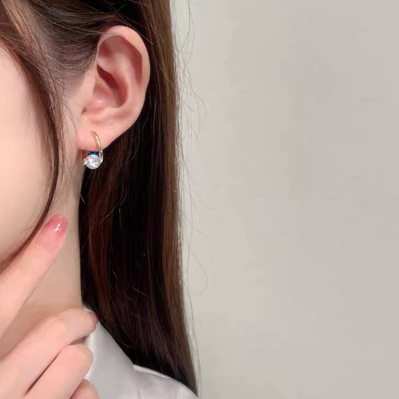 Anting Juntai Bentuk Water Drop Aksen Kristal Gaya Vintage Untuk Wanita