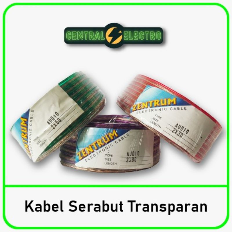 Kabel Listrik Transparan Serabut 2 x 30 (30 Meter) Bahan Super