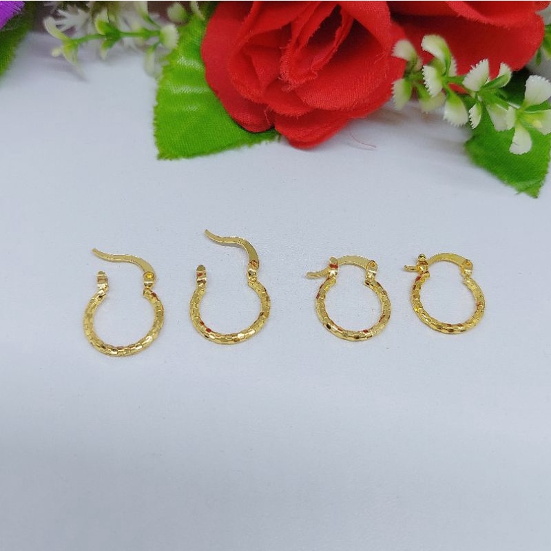 Anting keroncong lapis emas 24k