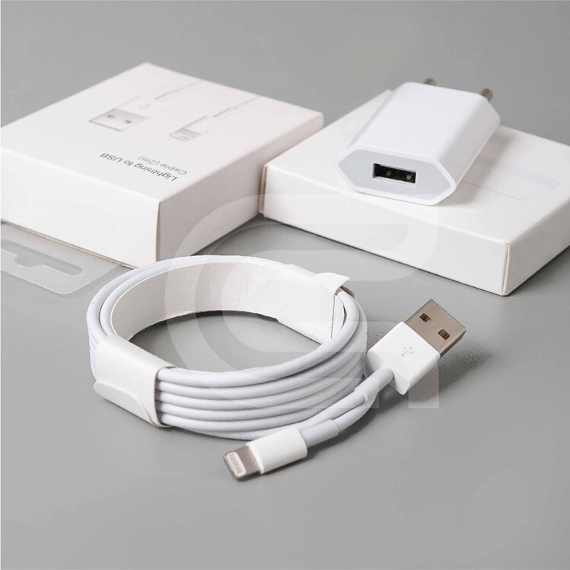 Paket Charger Lightning Cable 2 meter &amp; Adapter 5w