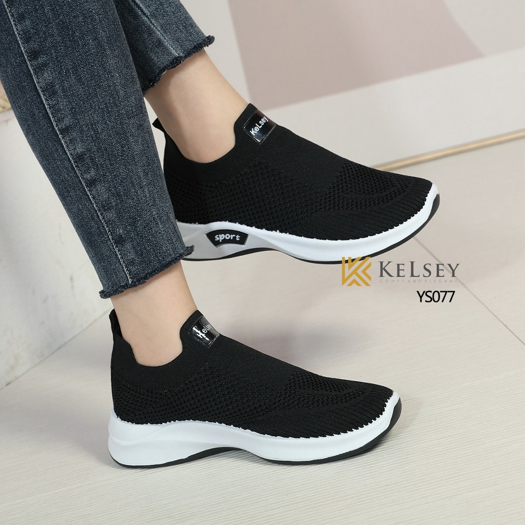 NICOLE SEPATU FLYKNIT WANITA KELSEY YS077 SLIP ON  FLYKNIT