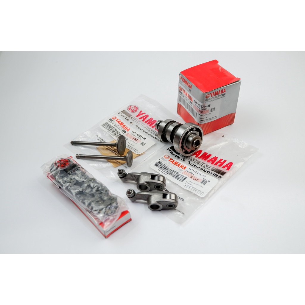 Noken AS mio j + Platuk klep + Klep set 54P + Rantai keteng kamprat Paket komplit 54P noken AS mio j