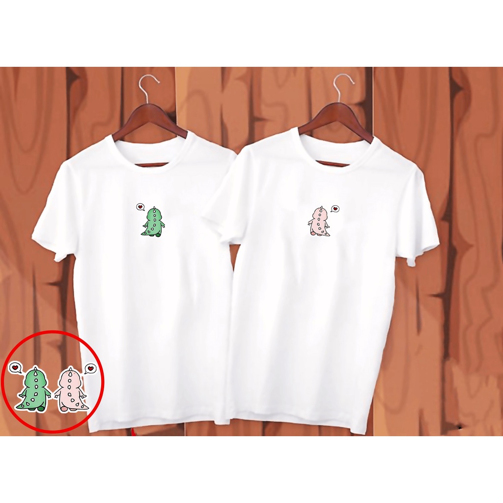 SPOTLIGHT_ID - BAJU KAOS COUPLE PRIA WANITA DINO COMBED 30S , T-SHIRT COUPLE PRIA WANITA DINO , BAJU