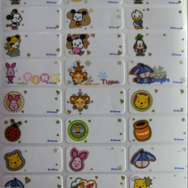 

stiker label nama ORI Baby white disney STIKER WATERPROOF