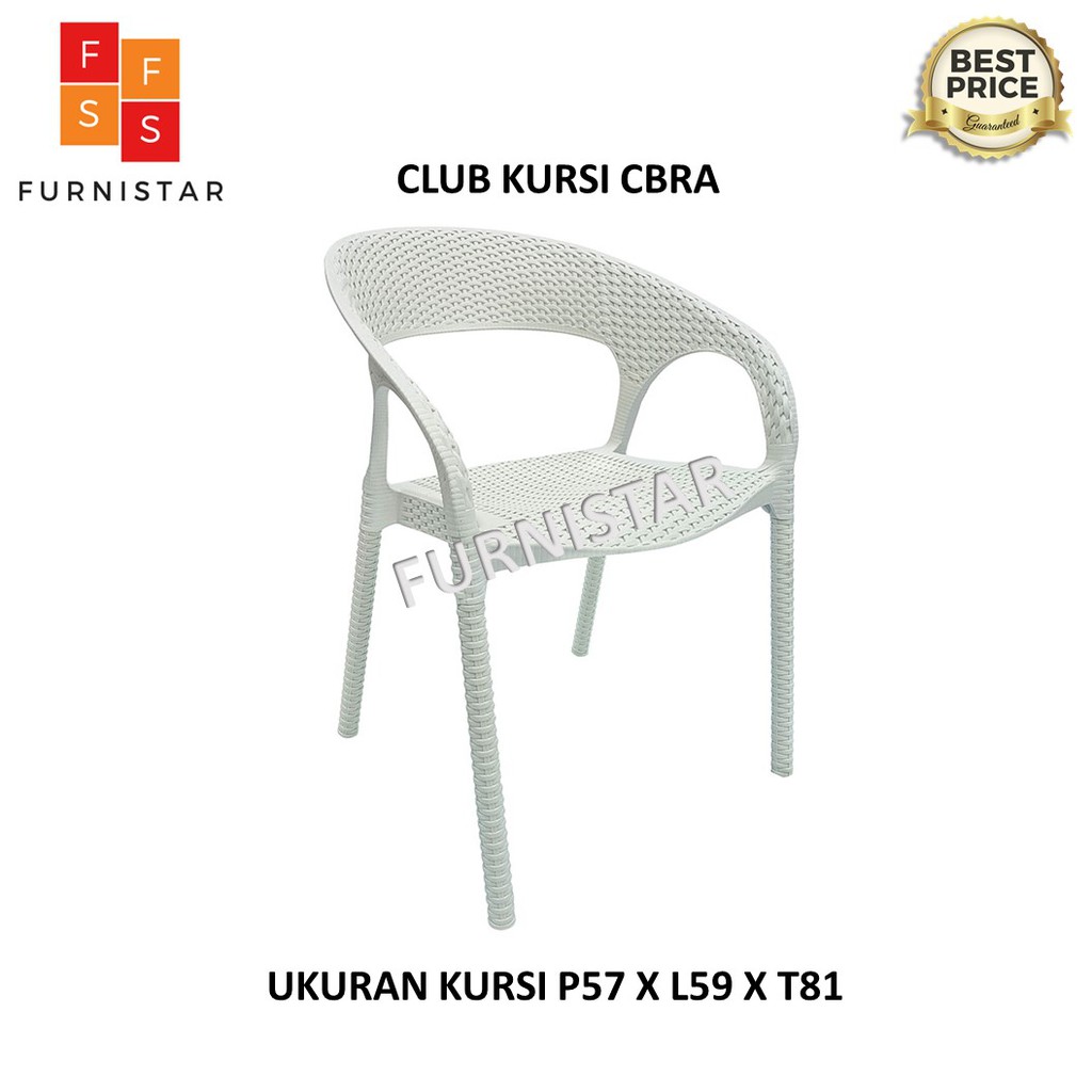 KURSI TERAS ROTAN PLASTIK CLUB / KURSI CAFE / KURSI OUTDOOR