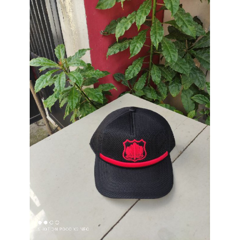 Topi Satpam Jaring/dobel mes warna hitam