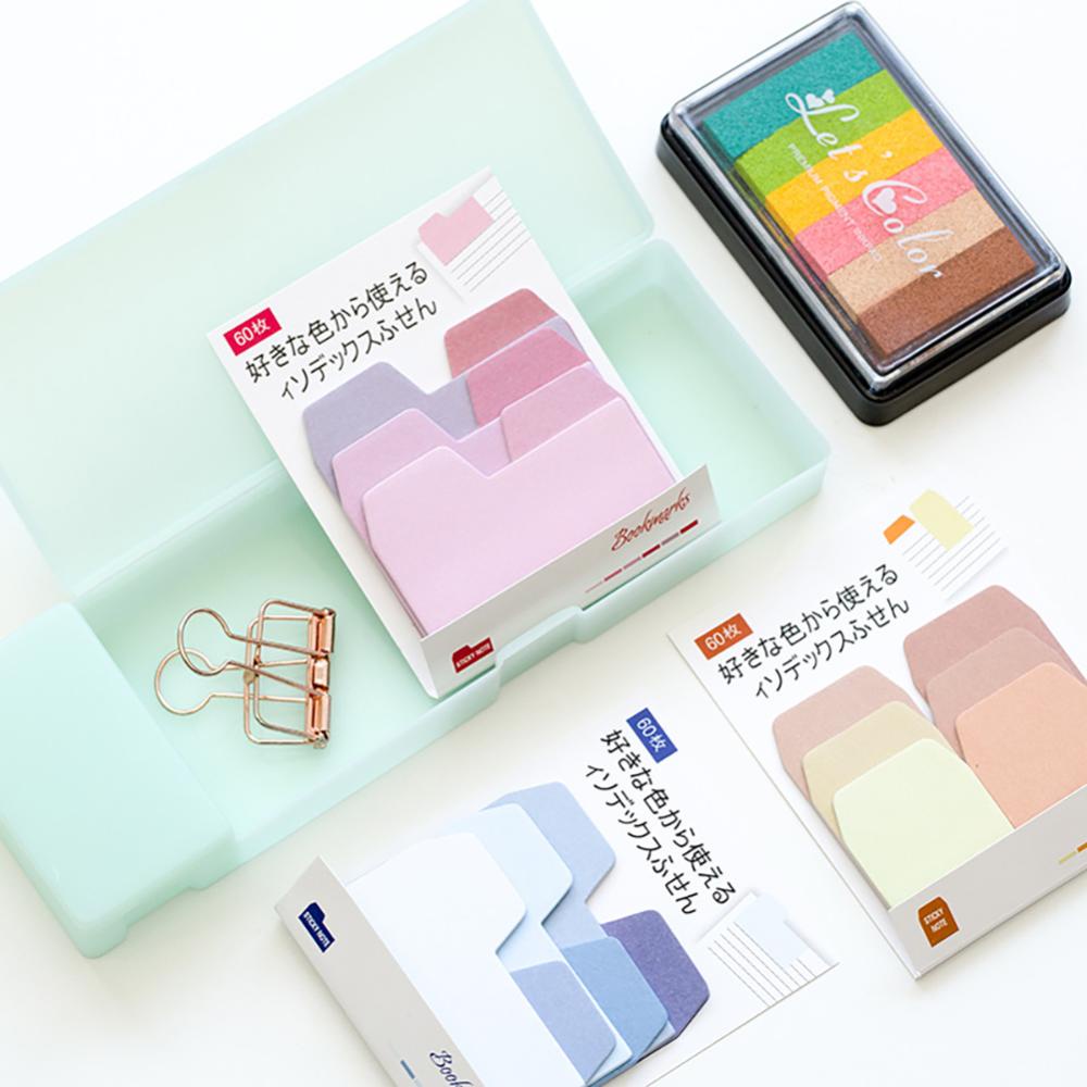 Timekey 60 Lembar / set Sticky Notes Warna Gradasi Gaya Korea E5T7