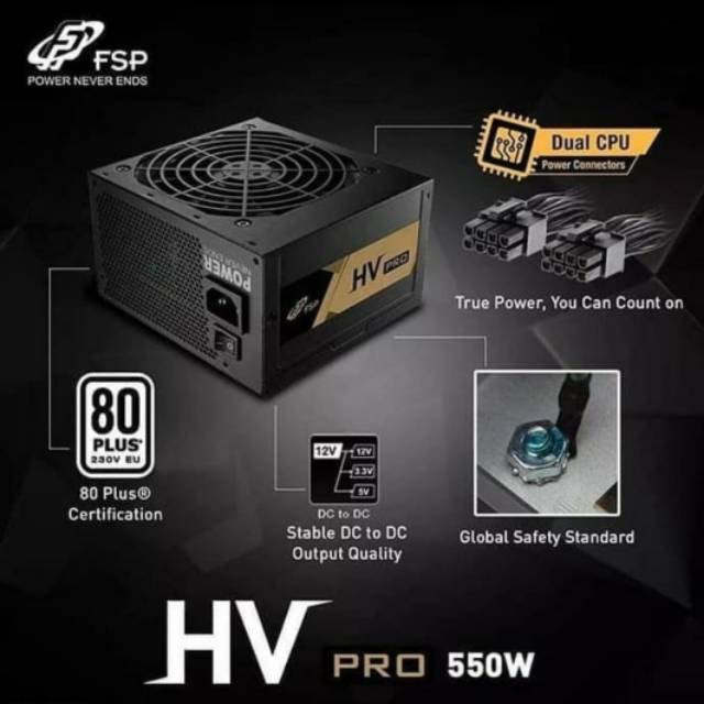 PSU FSP HV PRO 550W 85 Plus power supply