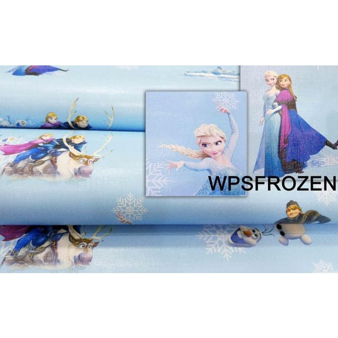 Wallpaper Stiker Dekorasi Kamar Anak Karakter Elsa Anna Biru WPS FROZEN Walpeper Wolpeper Stiker Dek