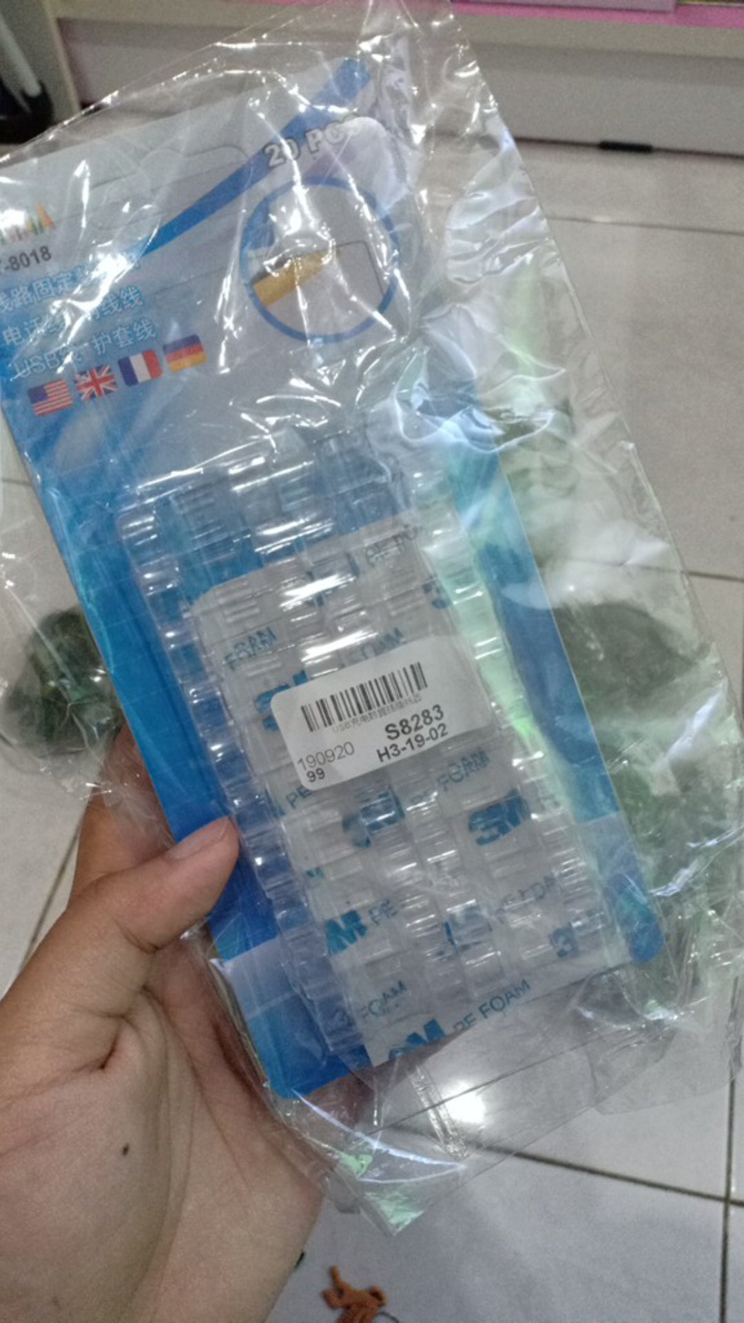 20pcs Klip Organizer Kabel Untuk Meja Kerja