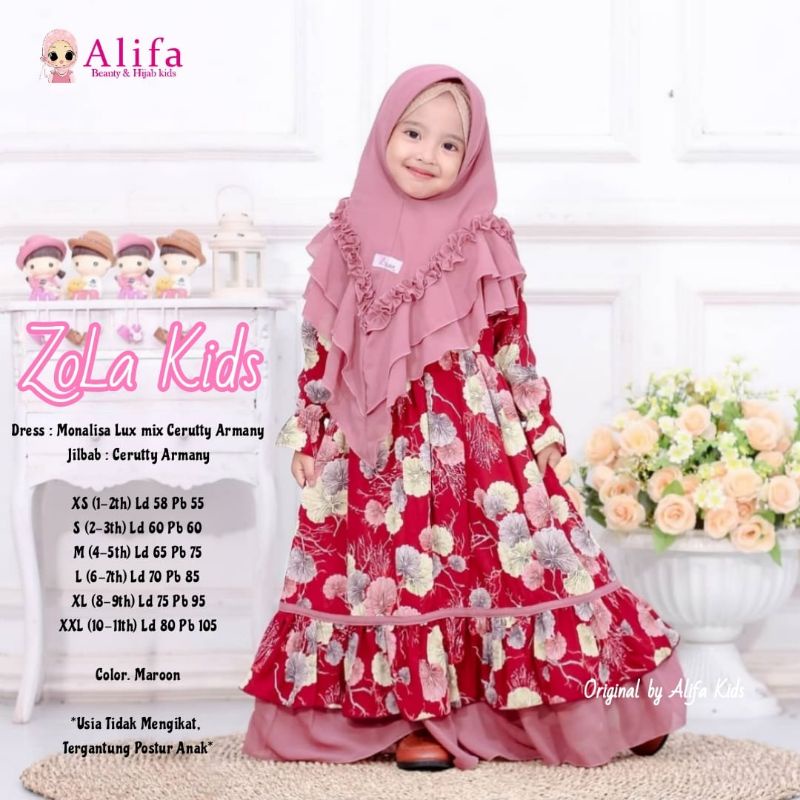GAMIS SYARI ANAK ZOLA KIDS ORIGINAL BY ALIFA