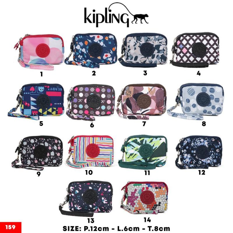 Dompet kipling 3 ruang Motif Mini