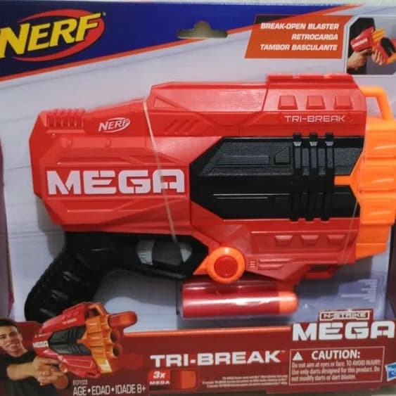 HASBRO PISTOL MAINAN Nerf Mega Tri Break Original