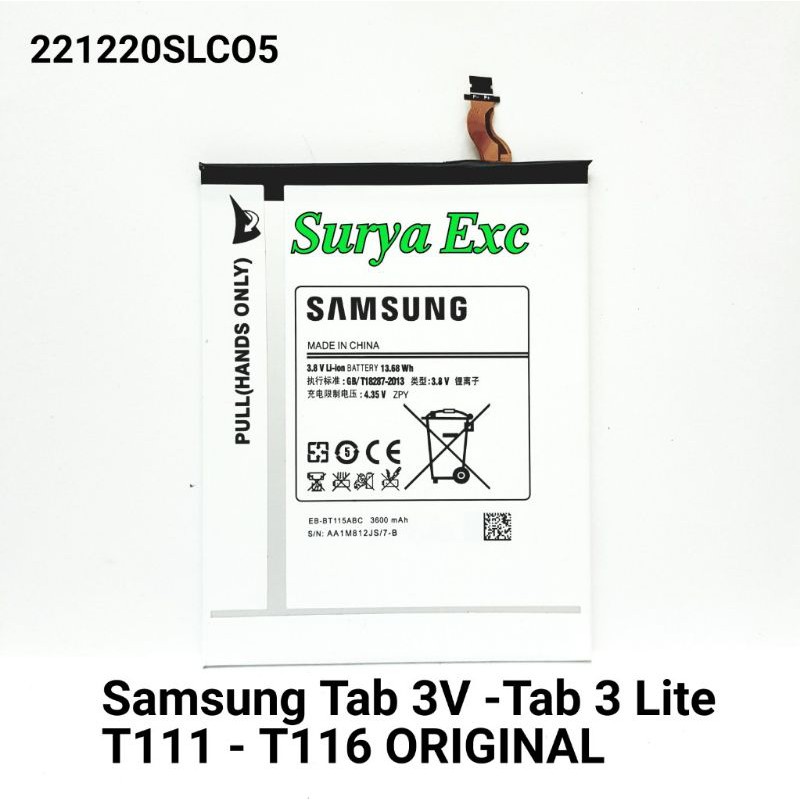 Baterai SamSung tablet Tab 3Lite / T3 Lite / Tab3V / Tab 3V / T111 / T116 Ori