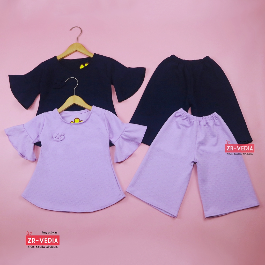 Setelan Lucy uk 3-4 Tahun / Baju Anak Perempuan Set Atasan Bawahan Balita Blouse Kulot Balita Cewek