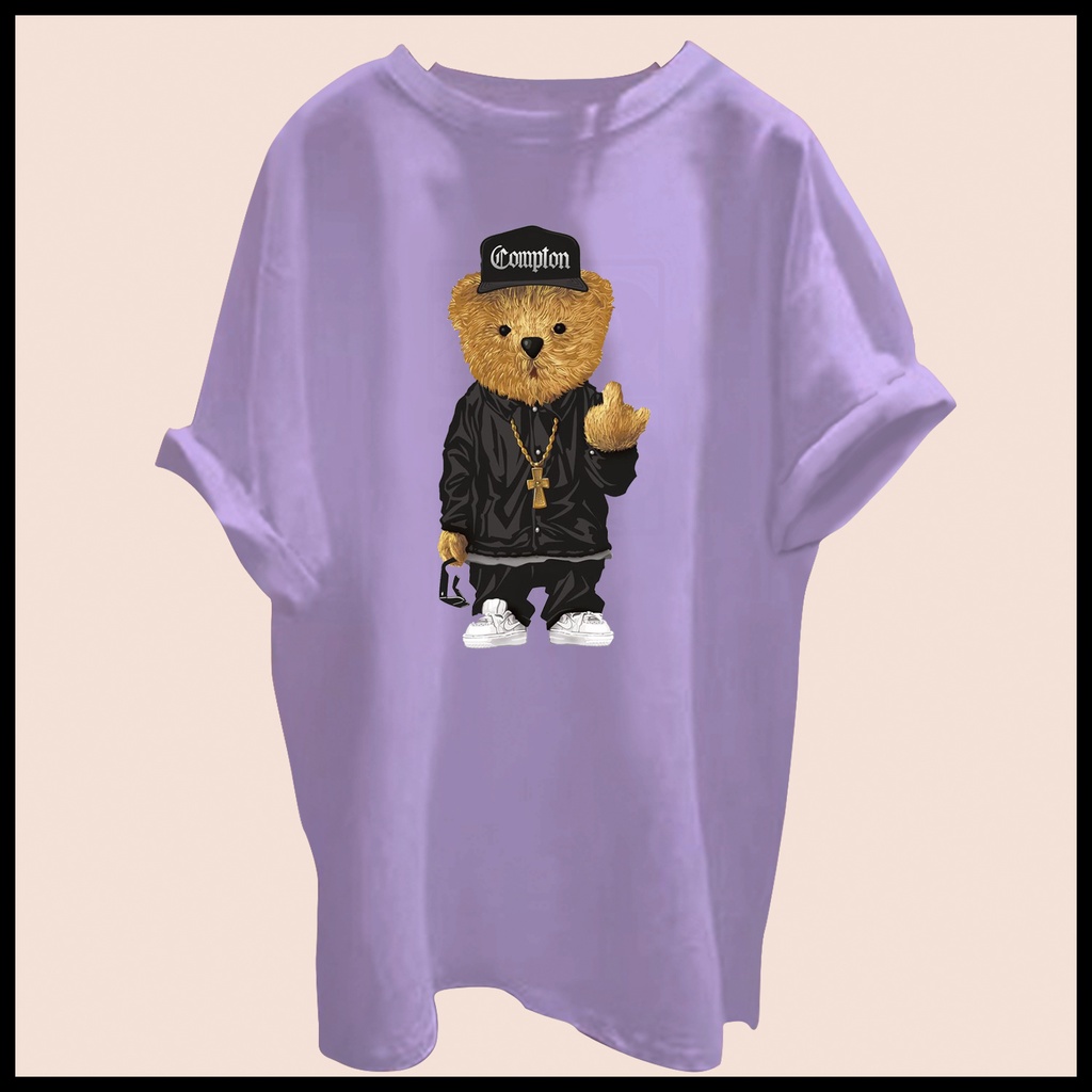 CALVIERO SHOP - BAJU KAOS ATASAN WANITA BAD BEAR PRINT