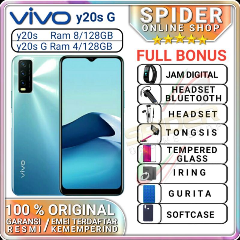 VIVO Y20S 6/128 & 8/128 RAM 8GB ROM 128GB GARANSI RESMI