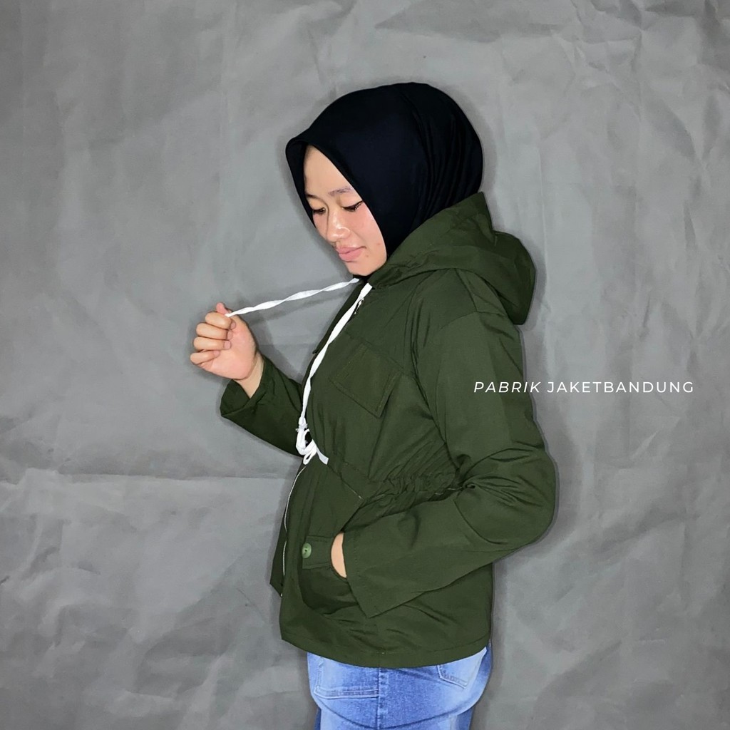 JAKET MERLIN PARKA HOODIE || Jaket Semi Parka cewek