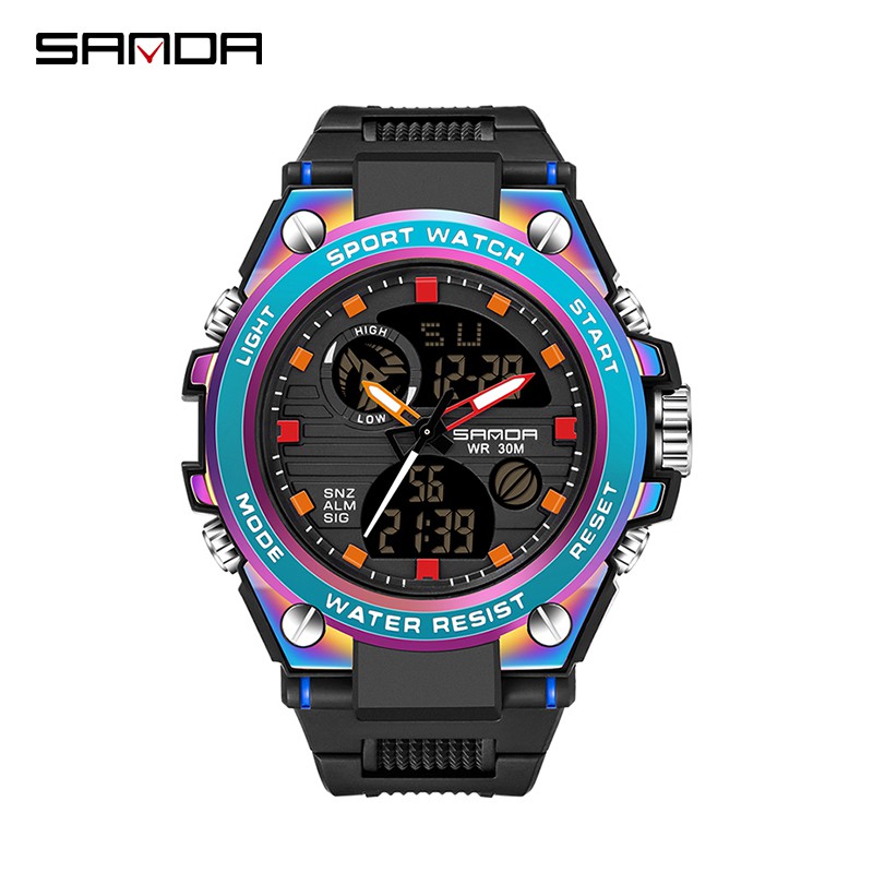 SANDA 739 Jam Tangan Pria Digital Analog Tali Rubber Fantasy Anti Air WATCHKITE WKOS