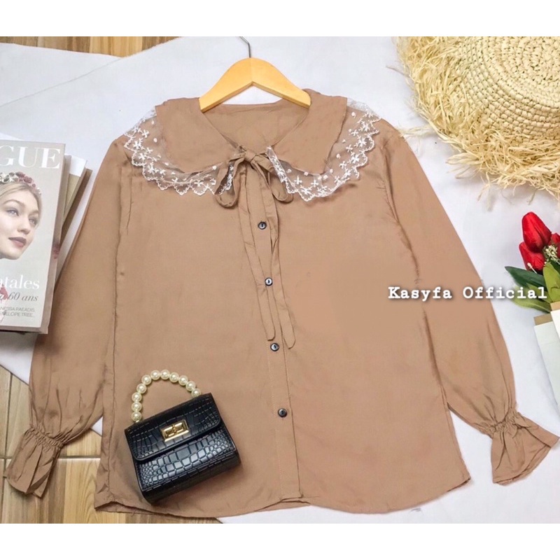 BLOUSE KERAH RENDA // PINKAN TOP BLOUSE