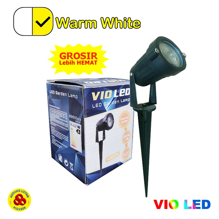 Vio LED Garden Lamp 5W Kuning Tancap 220V LED Sorot 5 Watt Spike WW