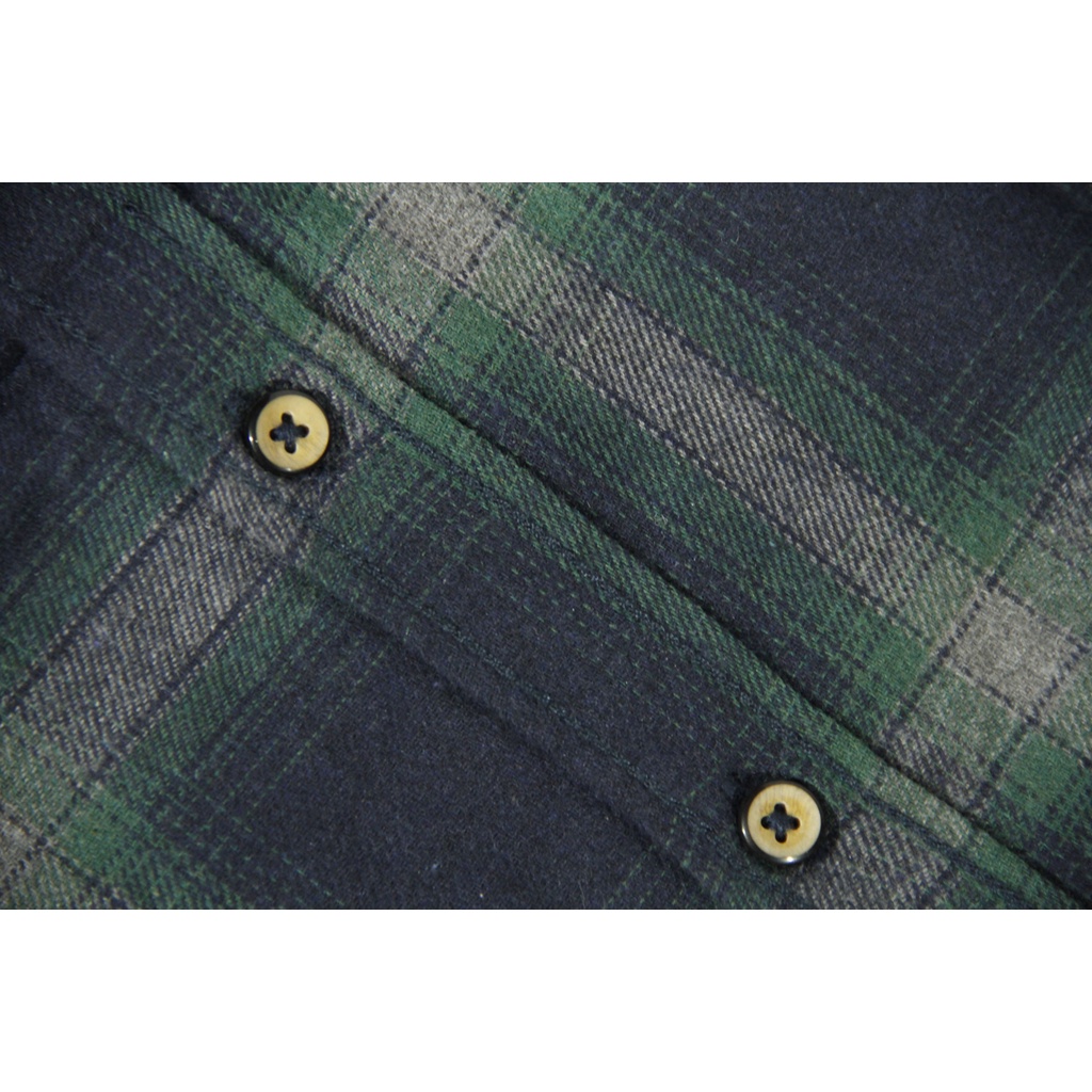 COD Kemeja Flanel Unisex Lengan Panjang Slimfit | Ilefen Tuelef Green Motif Kotak 100% Original Brand