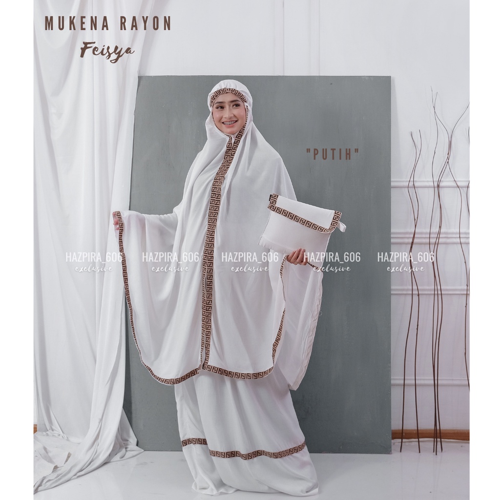 MUKENA DEWASA RAYON POLOS FEISYA JUMBO