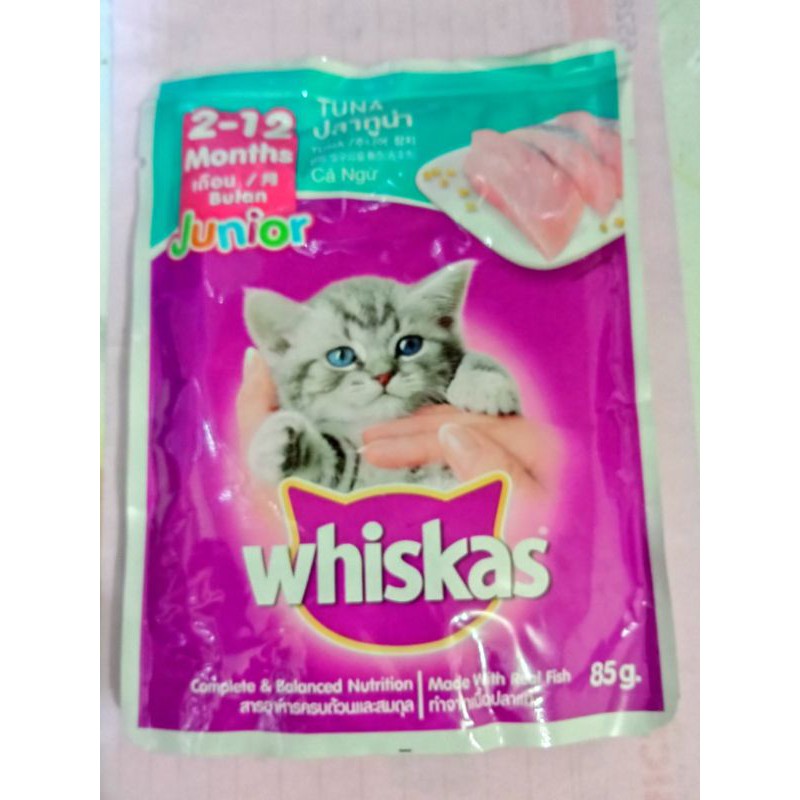 whiskas sachet basah junior tuna makanan basah murah