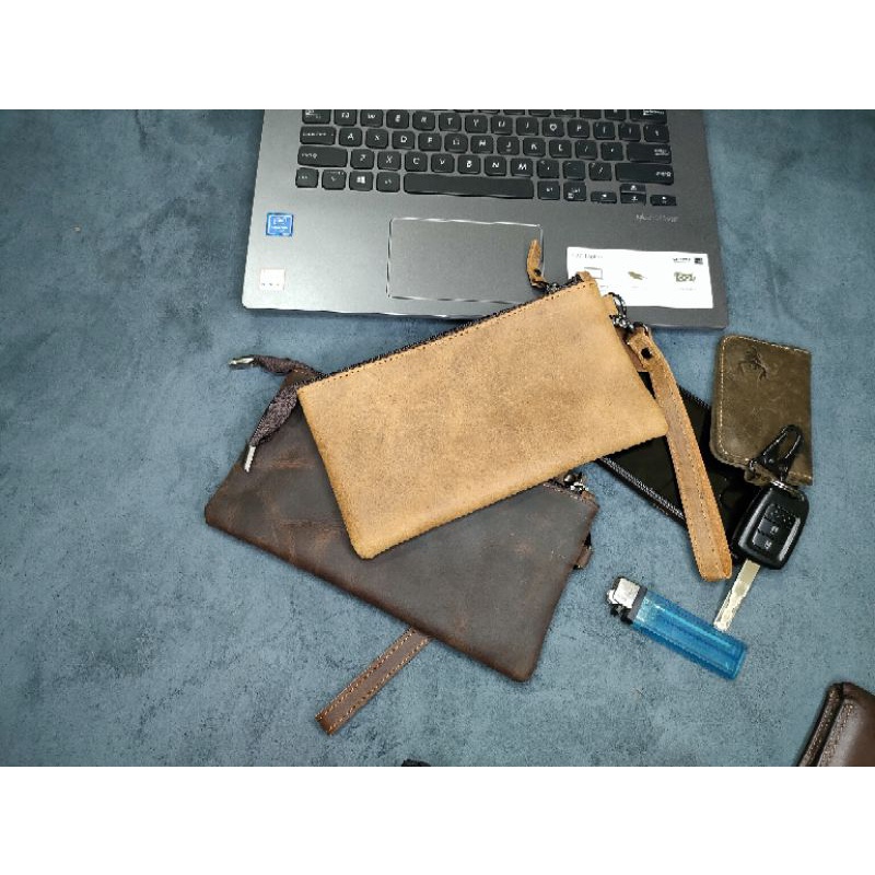 Clutch Dompet Hp kulit sapi asli crazy horse