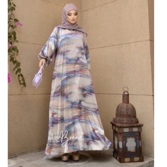 SKY NOBRAND ABAYA JUMBO KAFTAN SUTRA SILK JUBAH GAMIS WANITA MUSLIM