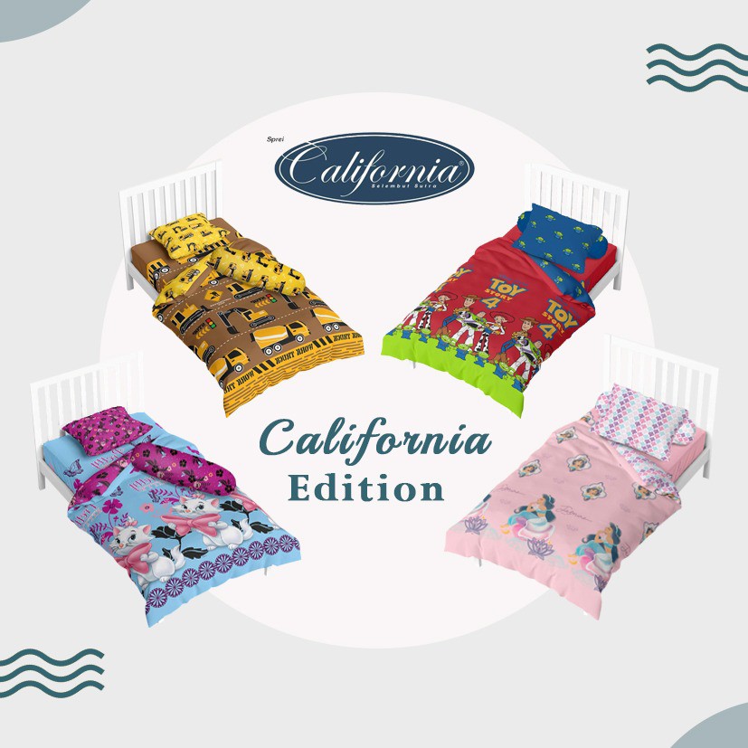 Sprei California Ukuran 100x200 & 120x200 Single Seprei California Sprai Seprai Murah Terlaris Bola