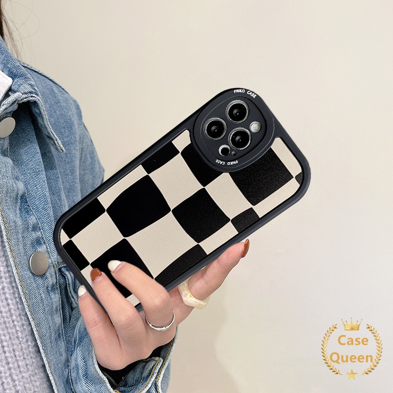 Soft Case Tpu Motif Papan Catur Geometri Untuk IPhone 11 XR 6 6S Plus 8plus 7 8 Plus X XS Max 11 12 13Pro Max SE 2020