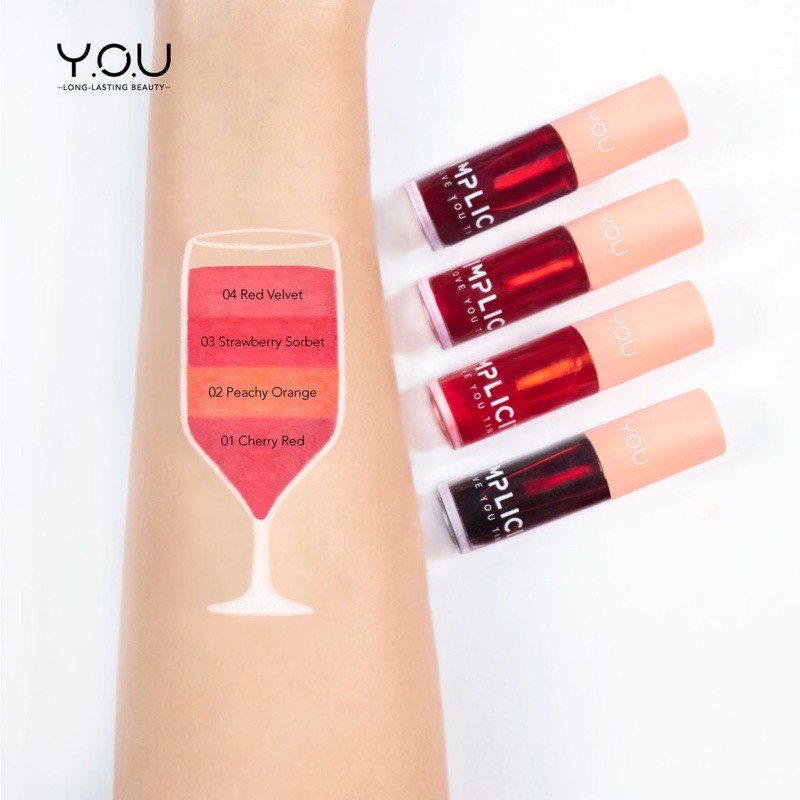 YOU Simplicity Love You Tint | Liptint Lipstick | Ringan Tahan Lama | Soft Tidak Lengket ( YOU MAKEUPS OFFICIAL STORE )