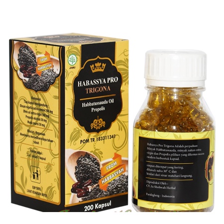 HABASSYA PRO TRIGON 200 kapsul | Habbatussauda Oil Extra Propolis Trigona Original