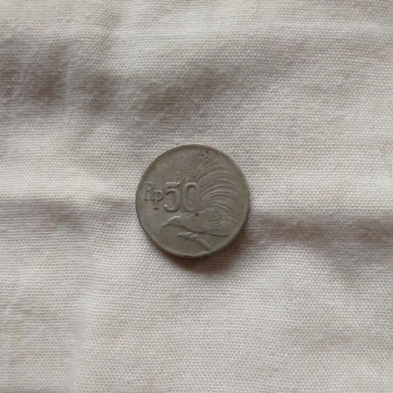 uang kuno 50 rupiah gambar burung cendrawasih tahun 1971