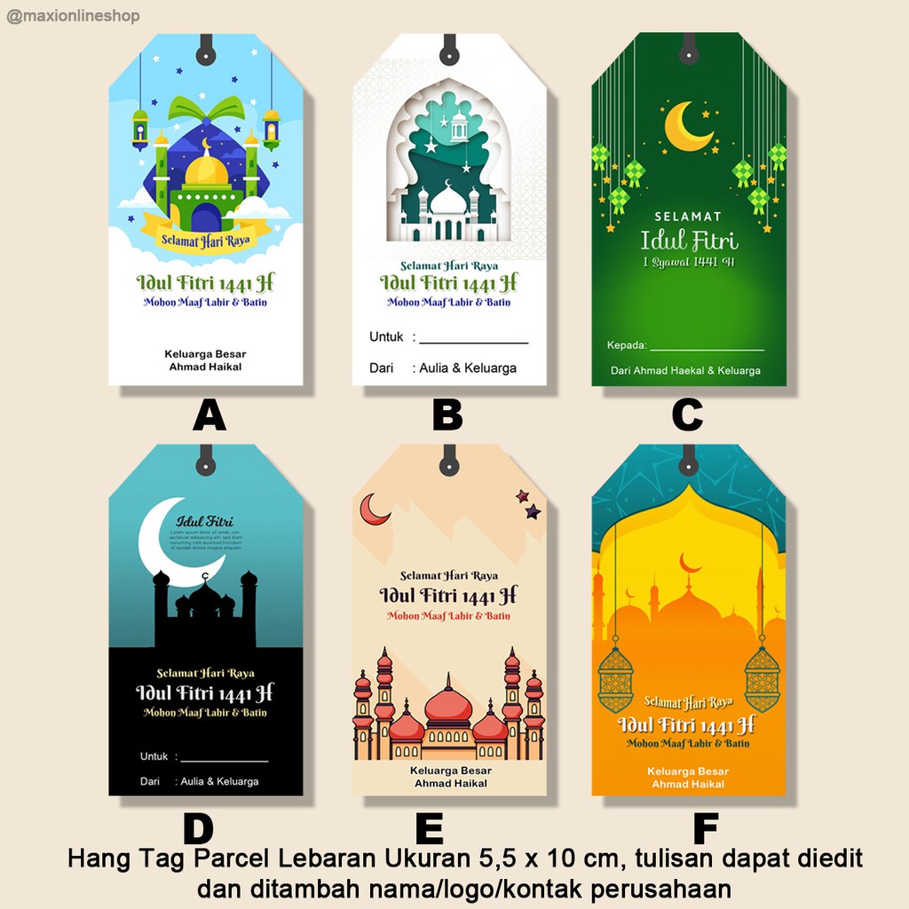 

Hang Tag/Kartu Hadiah Parcel Hari Raya Idul Fitri/Ramadhan Isi 50 lembar