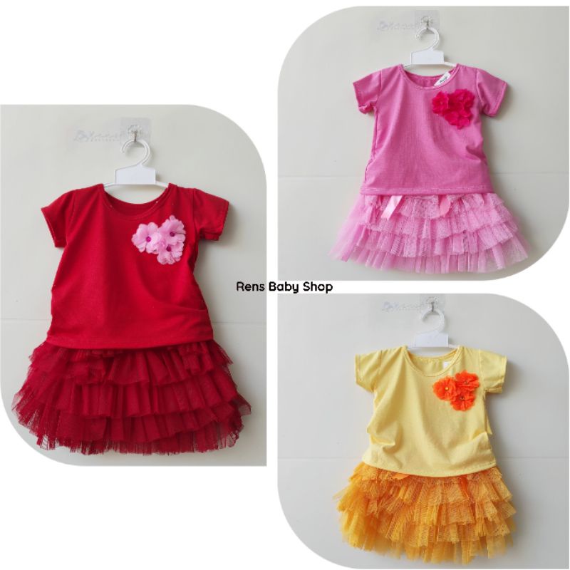 Setelan dress baju rok TUTU LOL anak bayi