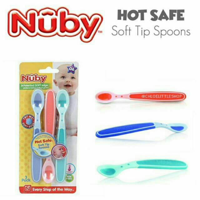 Nuby Hot Safe Spoon 3P 3m+/ Sendok makan