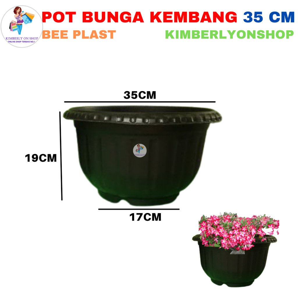 Kimberlyonshop Pot Tanaman Bunga Plastik Kembang 35 cm BeePlast