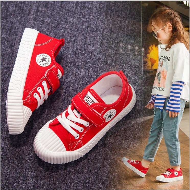 littlekiddoss SH19102 Sepatu Kets Kanvas Anak Sepatu Star Perekat Tali Import Termurah 32-37