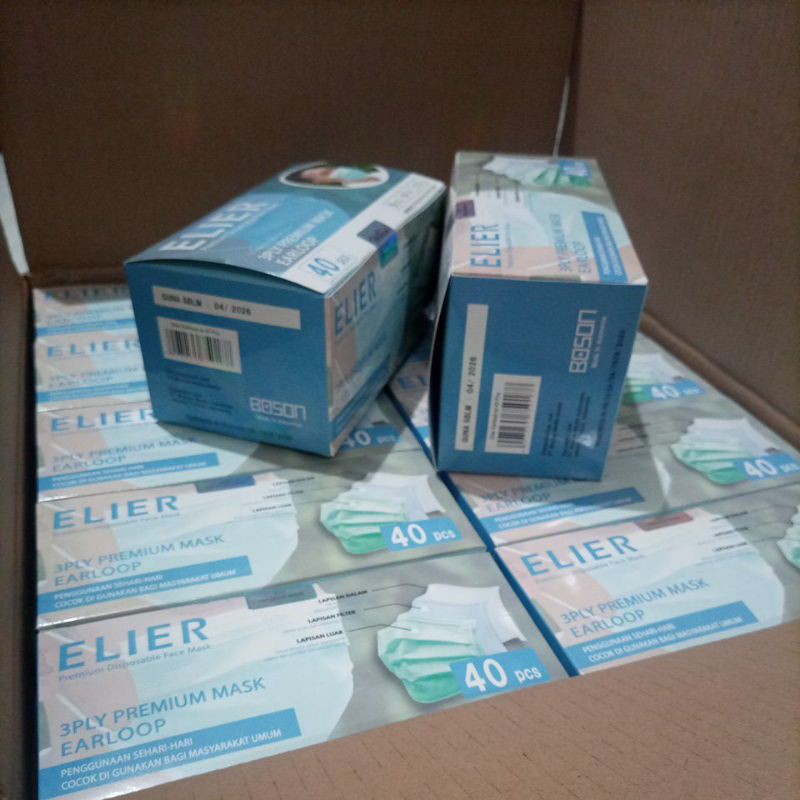 Masker Earloop 3 Ply BOSON 1 Karton / Dus Isi 20 Box
