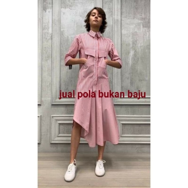 POLA INSTAN DRESS .POLA JIPLAK DRESS TWRBARU WANITA