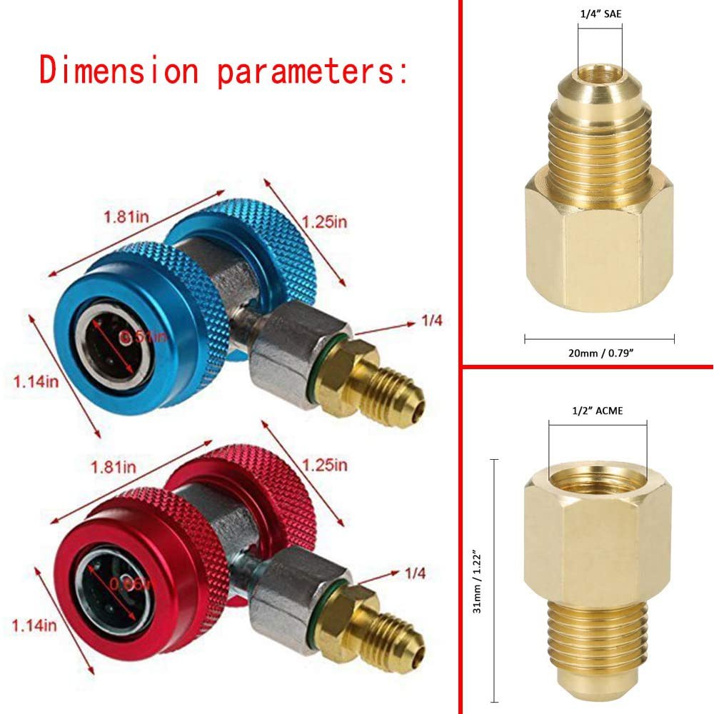 Adjustable brass refrigeration QUICK COUPLER R134 PENGISAN MOBIL-MODEL KRAN