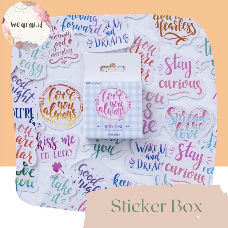 

46 pcs Sticker Box Deco Good Word Motivation Scrapbook jurnal bujo Diy
